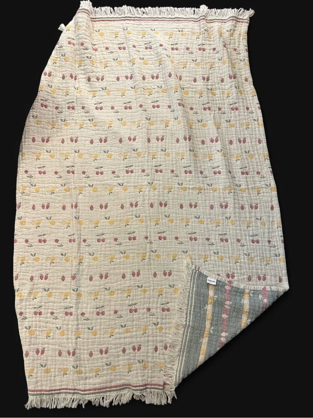 Cotton Throw Blanket in Cream